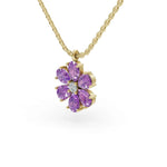 Load image into Gallery viewer, Purple Flora 925 Sterling Silver Lab Grown Diamond Pendant