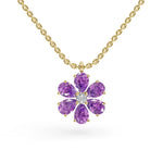 Load image into Gallery viewer, Purple Flora 925 Sterling Silver Lab Grown Diamond Pendant
