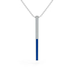 Load image into Gallery viewer, Sleek blue 925 Sterling Silver Lab Grown Diamond pendant