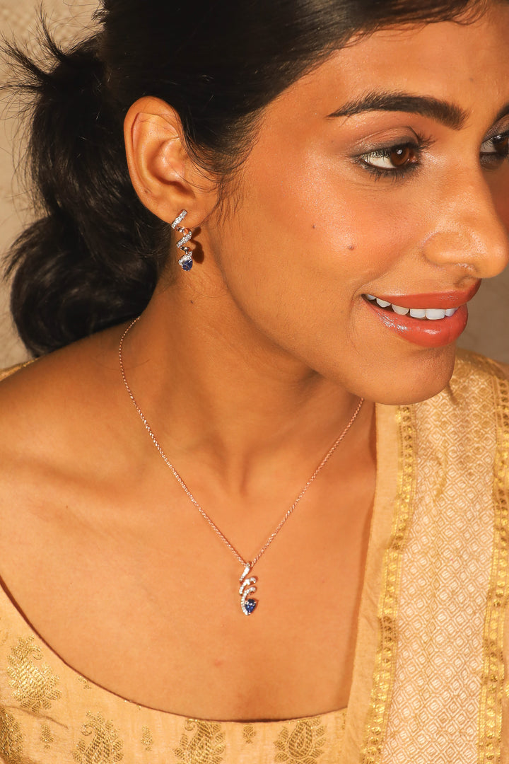 Tanzanite Twirl Pendant | Bold Diamond Jewelry