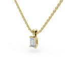 Load image into Gallery viewer, Tiny Baguette Diamond Pendant | Baguette Diamond Necklace for Women