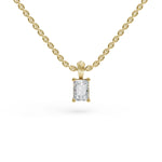 Load image into Gallery viewer, Tiny Baguette Diamond Pendant | Baguette Diamond Necklace for Women