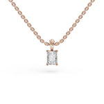 Load image into Gallery viewer, Tiny Baguette Diamond Pendant | Baguette Diamond Necklace for Women