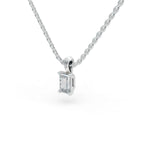 Load image into Gallery viewer, Tiny Baguette Diamond Pendant | Baguette Diamond Necklace for Women