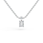 Load image into Gallery viewer, Tiny Baguette Diamond Pendant | Baguette Diamond Necklace for Women