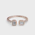 Load and play video in Gallery viewer, 2 Stone Gap Ring | Modern engagement bands | Gap ring