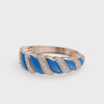 Load and play video in Gallery viewer, Sea Waves Ring | Diamond Rings For Women | Enamel Ring