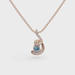 Load and play video in Gallery viewer, Aquamarine Twist Pendant | Diamond Pendant For Women