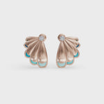 Load and play video in Gallery viewer, Aqua Petal Earrings | Diamond Earrings For Women | Enamel Jewellery