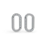 Load image into Gallery viewer, Gray Loop Enamel Earrings | Diamond Stud Earrings