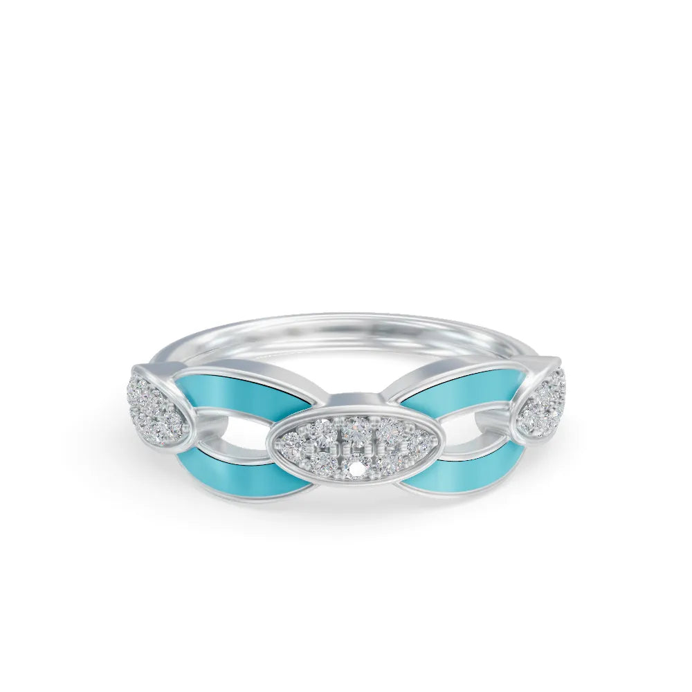 Blue Bonding Band Diamond Ring | Engagement Rings | Enamel jewellery