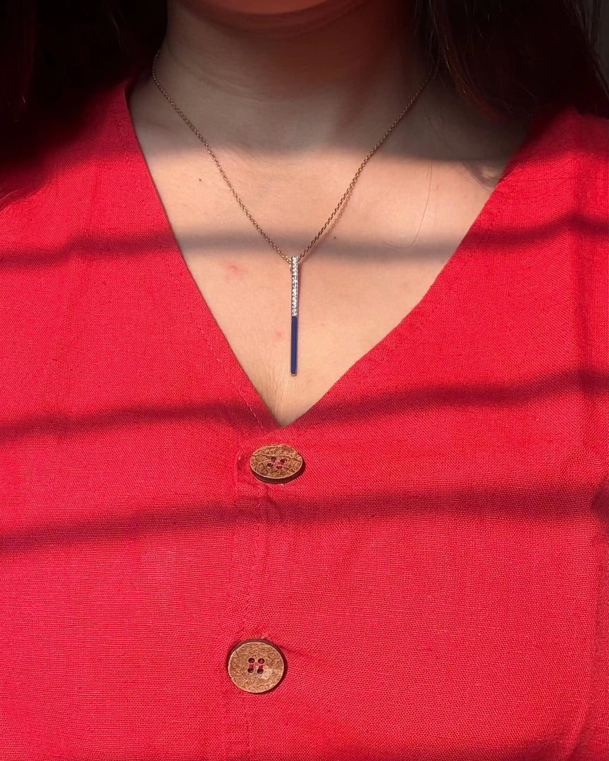 Sleek blue pendant