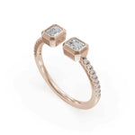 Load image into Gallery viewer, 2 Stone Gap Ring | Modern engagement bands | Gap ring
