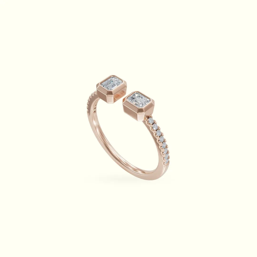 2 Stone Gap Ring | Modern engagement bands | Gap ring