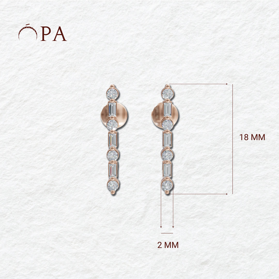 Alternate Bar Diamond Earring | Diamond Earring | Earrings For Everyday