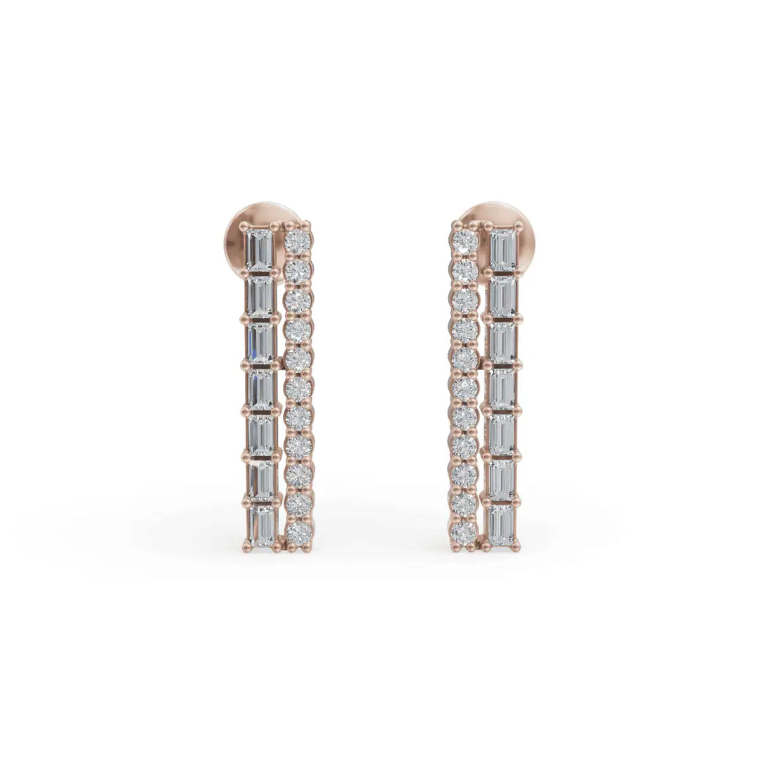 Bar Diamond Earrings | Diamond Earrings | Diamond Stud Earrings | Opa Diamond