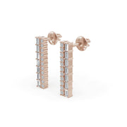 Bar Diamond 925 Sterling Silver Lab Grown Diamond Earrings