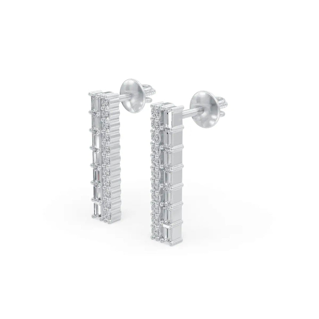 Bar Diamond Earrings | Diamond Earrings | Diamond Stud Earrings | Opa Diamond