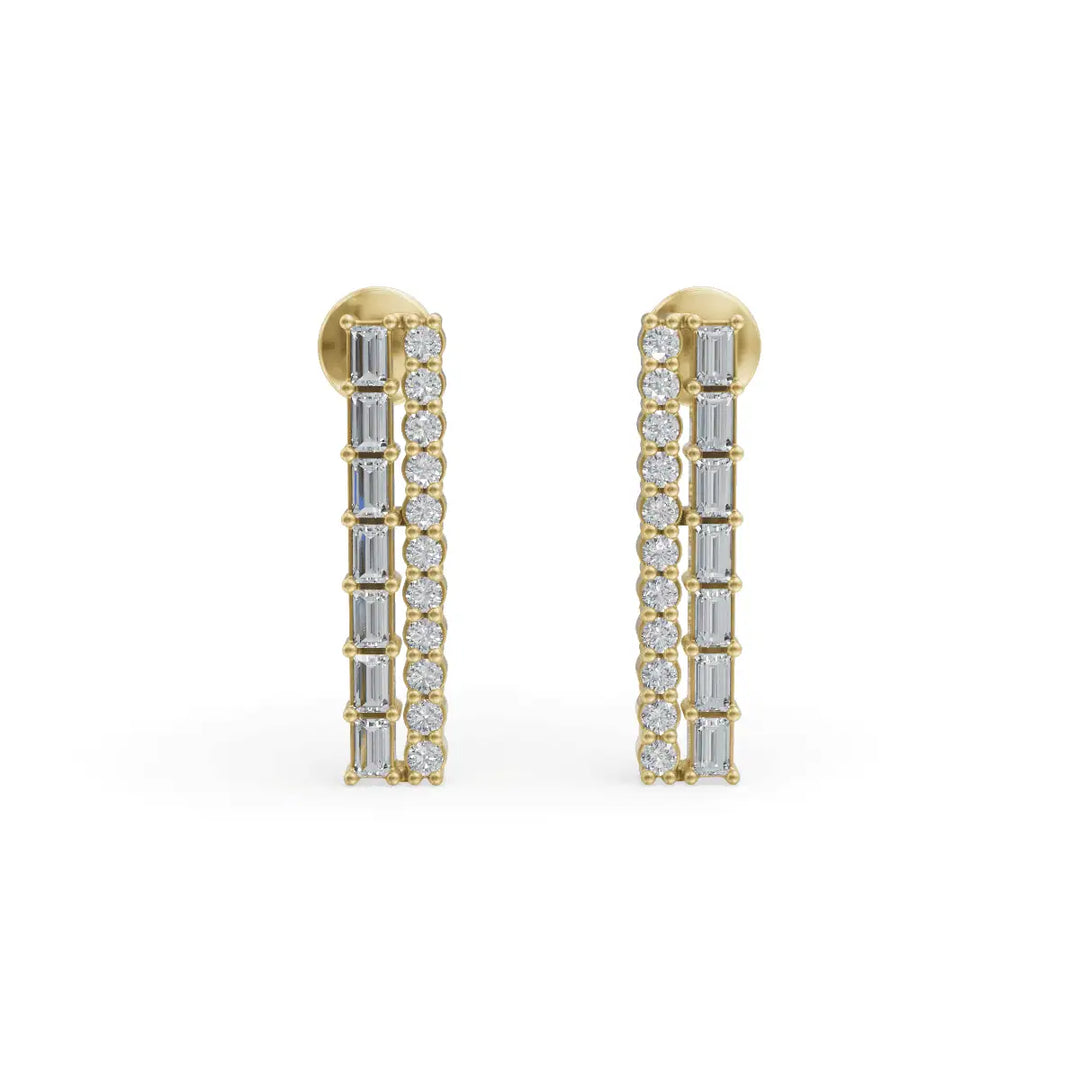 Bar Diamond Earrings | Diamond Earrings | Diamond Stud Earrings | Opa Diamond