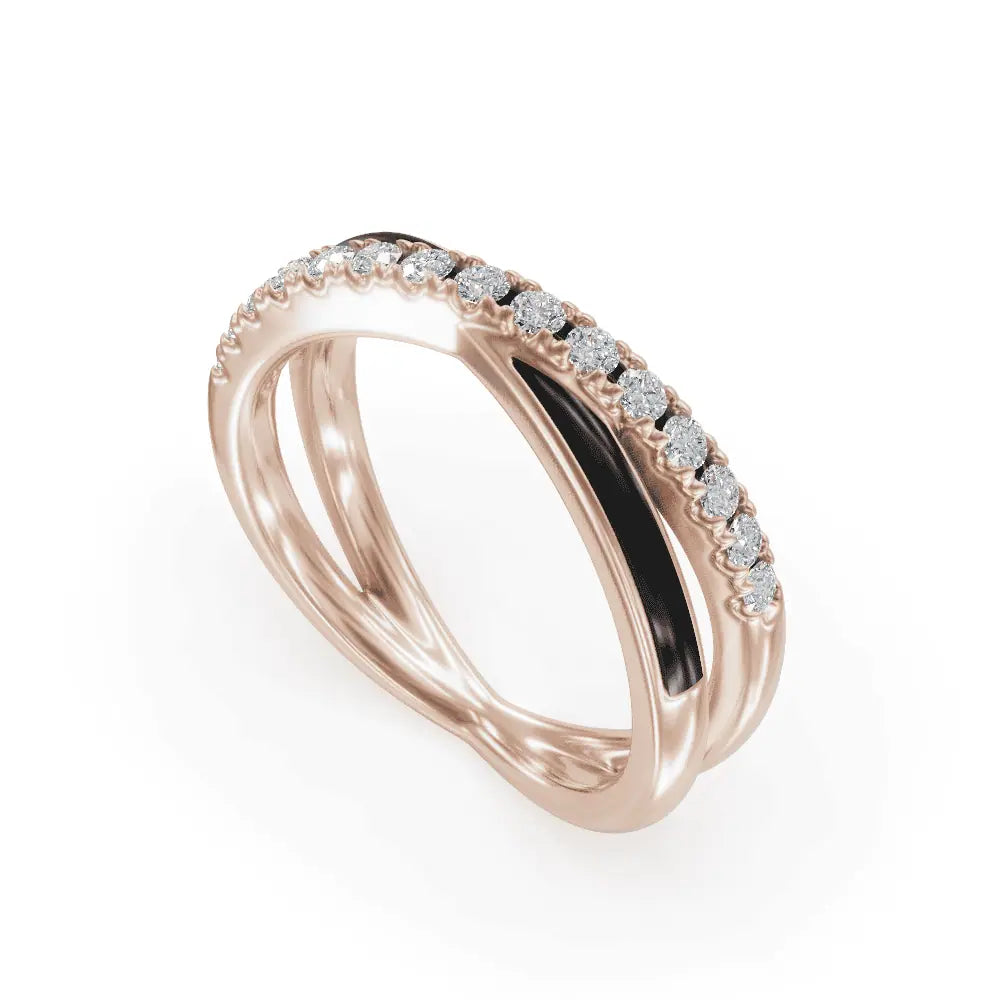 Criss Cross Band | Criss Cross Diamond Ring | Enamel ring