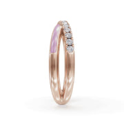 Pink Criss Cross Band | Criss Cross Diamond Ring | Enamel ring