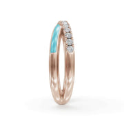 Blue Criss Cross Band | Criss Cross Diamond Ring | Enamel ring
