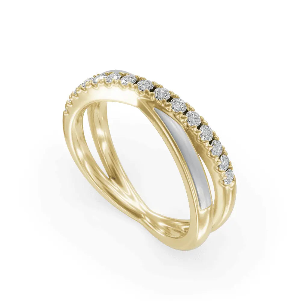 Criss Cross Band | Criss Cross Diamond Ring | Enamel ring