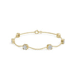 Load image into Gallery viewer, Delight Diamond Bracelet | Six Diamond Delight clusters
