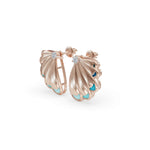 Load image into Gallery viewer, Aqua Petal Earrings | Diamond Earrings For Women | Enamel Jewellery
