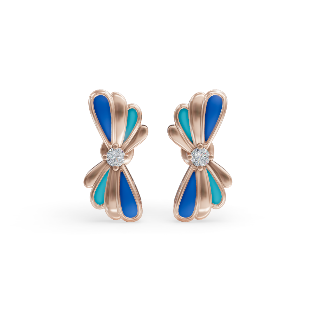 Wave Flower Earrings | Diamond Earrings For Women | Beach Earrings