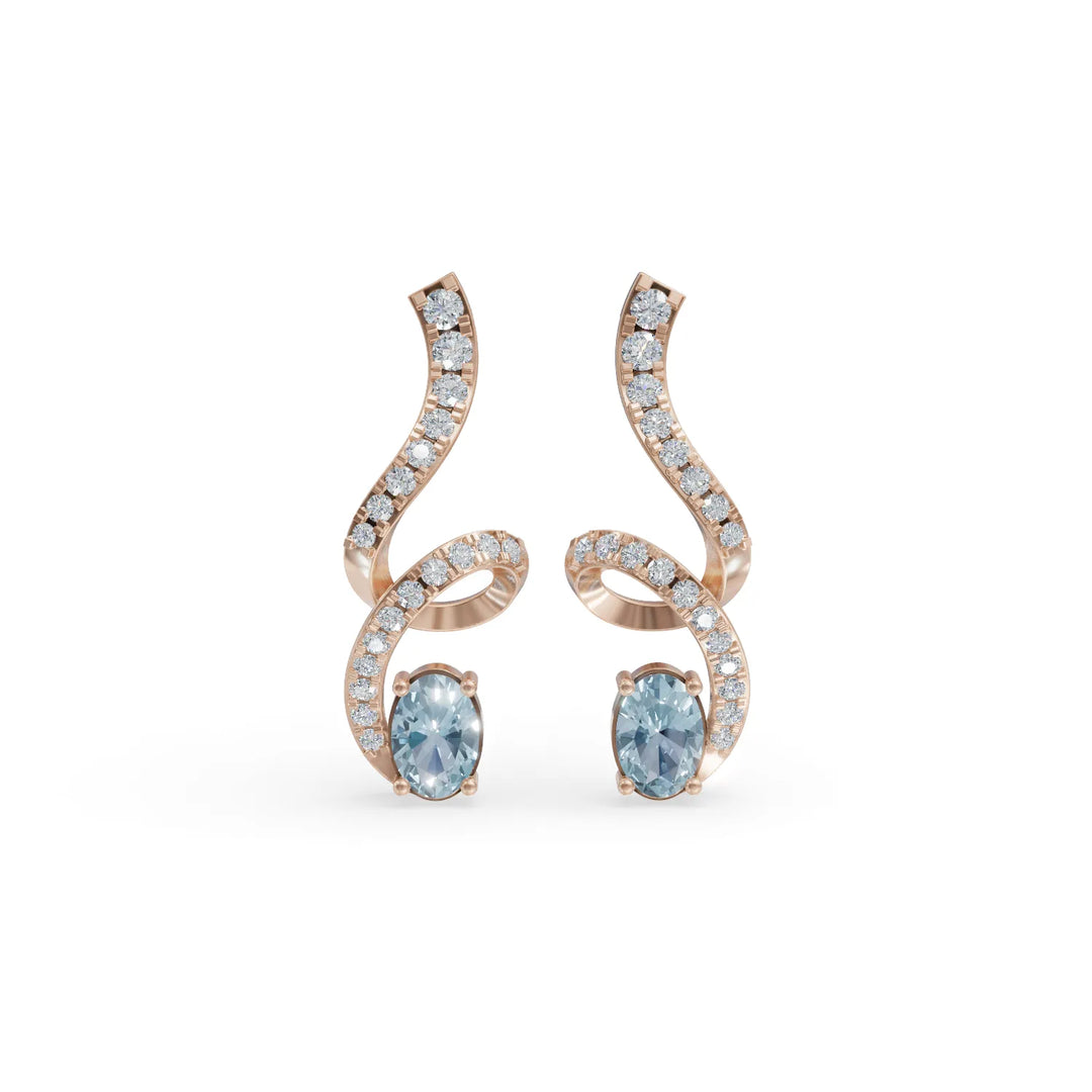 Aquamarine Twist Earring