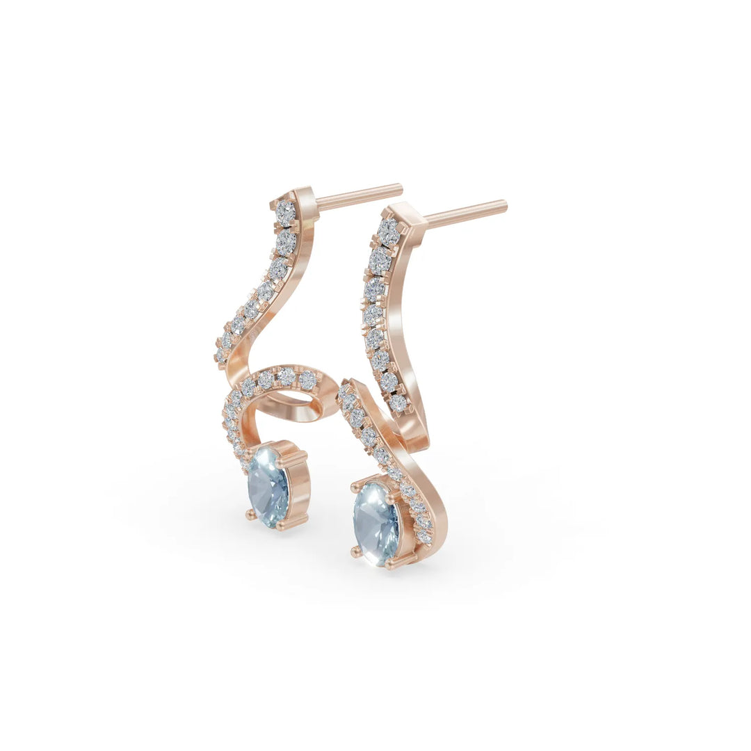 Aquamarine Twist Earring