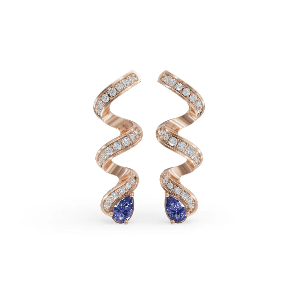 Tanzanite Twirl Earring