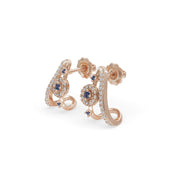 Delight Sapphire 925 Sterling Silver Lab Grown Diamond Bali Earrings