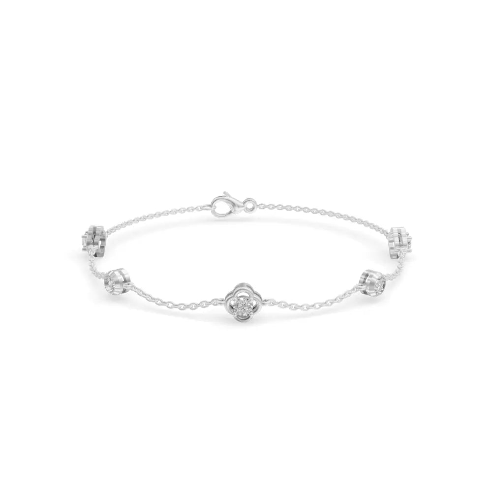 Floral Diamond Bracelet | Floral Bracelet | Diamond Bracelet Women