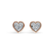 Solitaire Heart 925 Sterling Silver Lab Grown Diamond  Studs