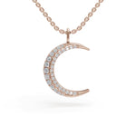 Load image into Gallery viewer, Moon pendant | Diamond Pendant | Crescent Moon Pendant
