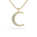 Load image into Gallery viewer, Moon pendant | Diamond Pendant | Crescent Moon Pendant
