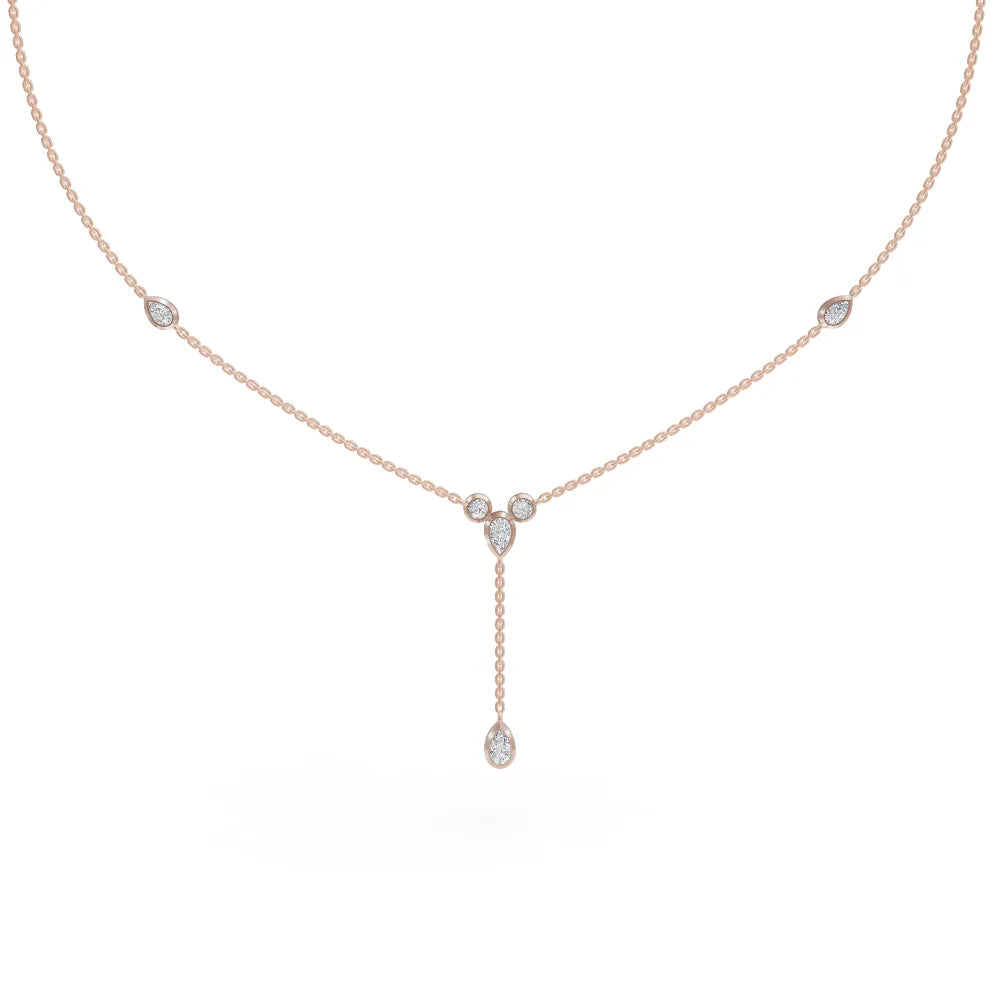 Diamond Droplet Diamond Necklace | Luxury Diamond Necklaces