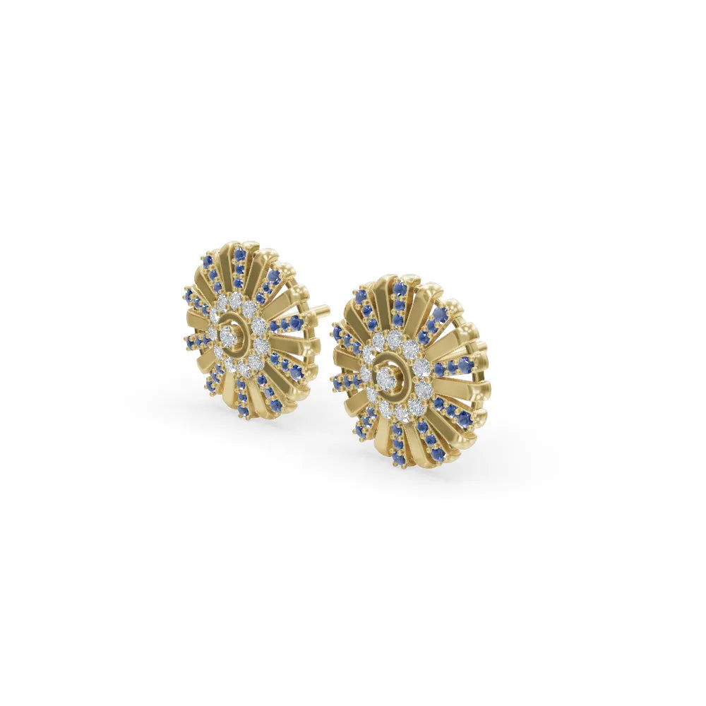 Sapphire Sunray Earring