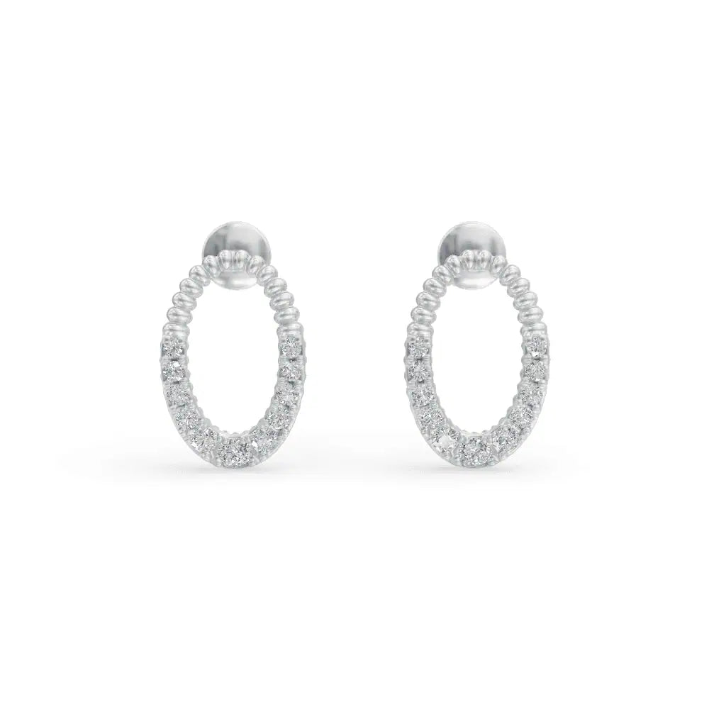 Oval Pebble Diamond Earrings | Diamond earrings | Everyday earrings