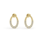 Load image into Gallery viewer, Oval Pebble Diamond Earrings | Diamond earrings | Everyday earrings
