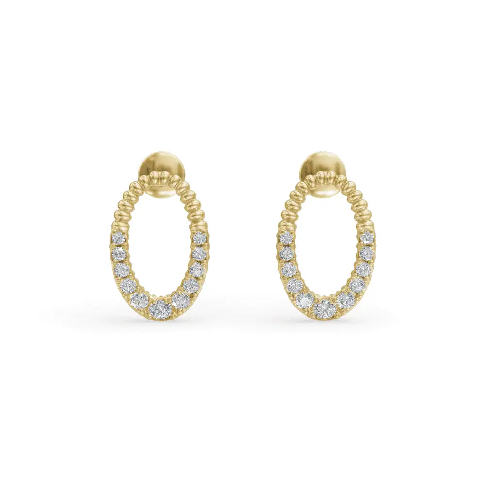 Oval Pebble Diamond Earrings | Diamond earrings | Everyday earrings