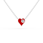 Load image into Gallery viewer, Chaandee Red Heart 925 Sterling Silver Lab Grown Diamond Pendant
