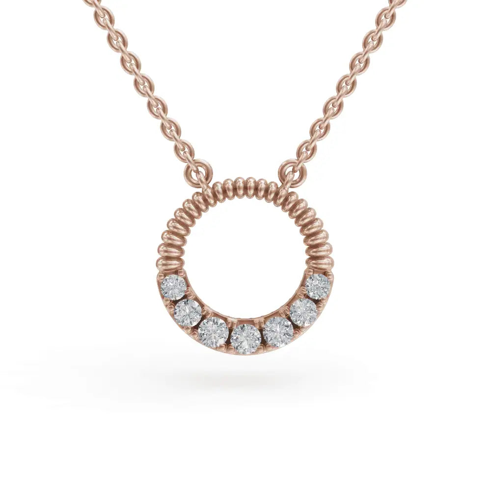 Pebble Round Pendant | Women's Diamond Pendant | Diamond Pendant