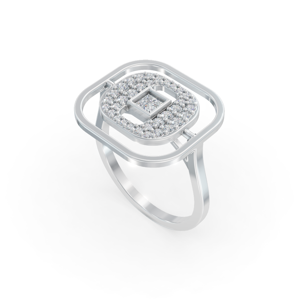 Chandee Orbit 925 Sterling Silver Lab Grown Diamond ring