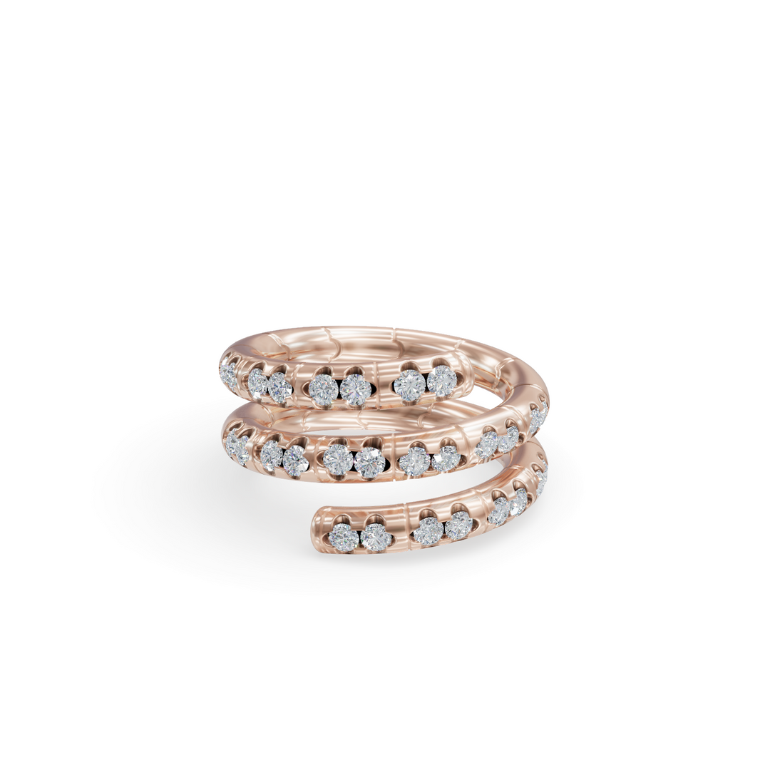 Spiral 925 Sterling Silver Lab Grown Diamond Ring