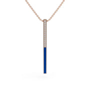 Sleek blue 925 Sterling Silver Lab Grown Diamond pendant