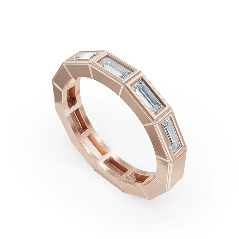 Modern Edge Baguette Ring