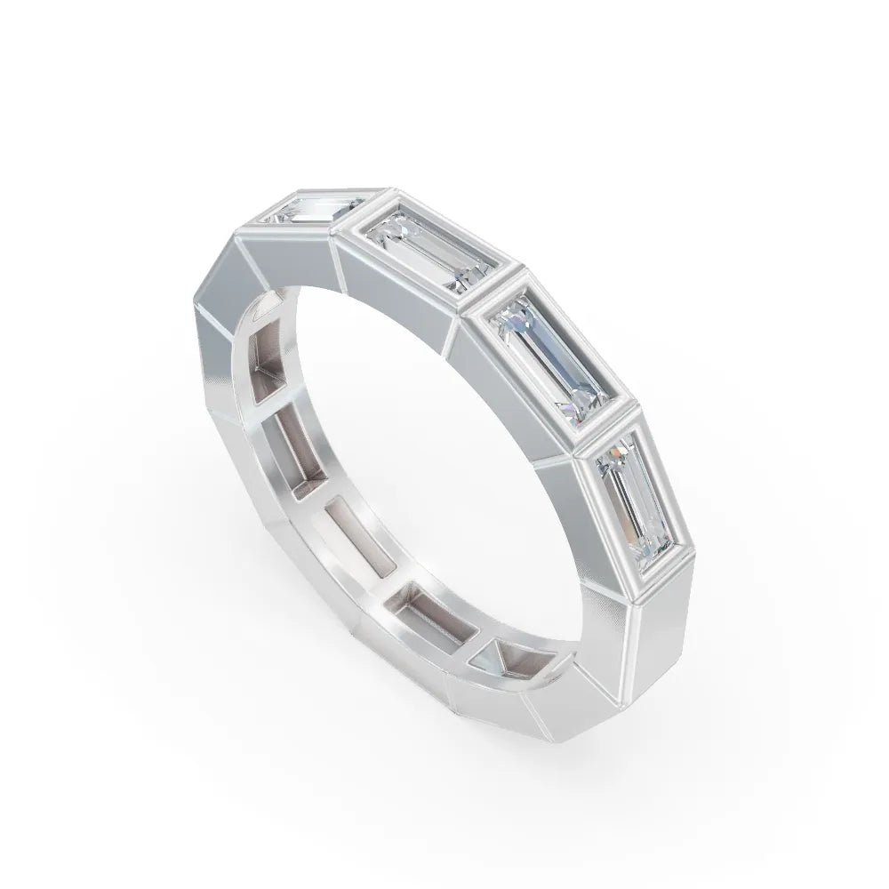 Modern Edge Baguette Ring